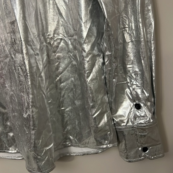 NWT Jeansian Night Club Wear Mens Slim Fit Shiny Metallic Button Down Shirt - Picture 13 of 13